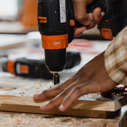 Power ToolsA close-up of a power drill being used.