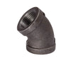 Worldwide Sourcing Black Malleable Iron 45º Elbow