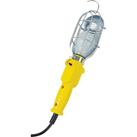 Power Zone Work Light with Metal Guard and Single Outlet, 12 A, Incandescent Lamp