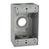 Hubbell Bell 1-Gang Weatherproof Box Four 3/4 in. Threaded Outlets Gray